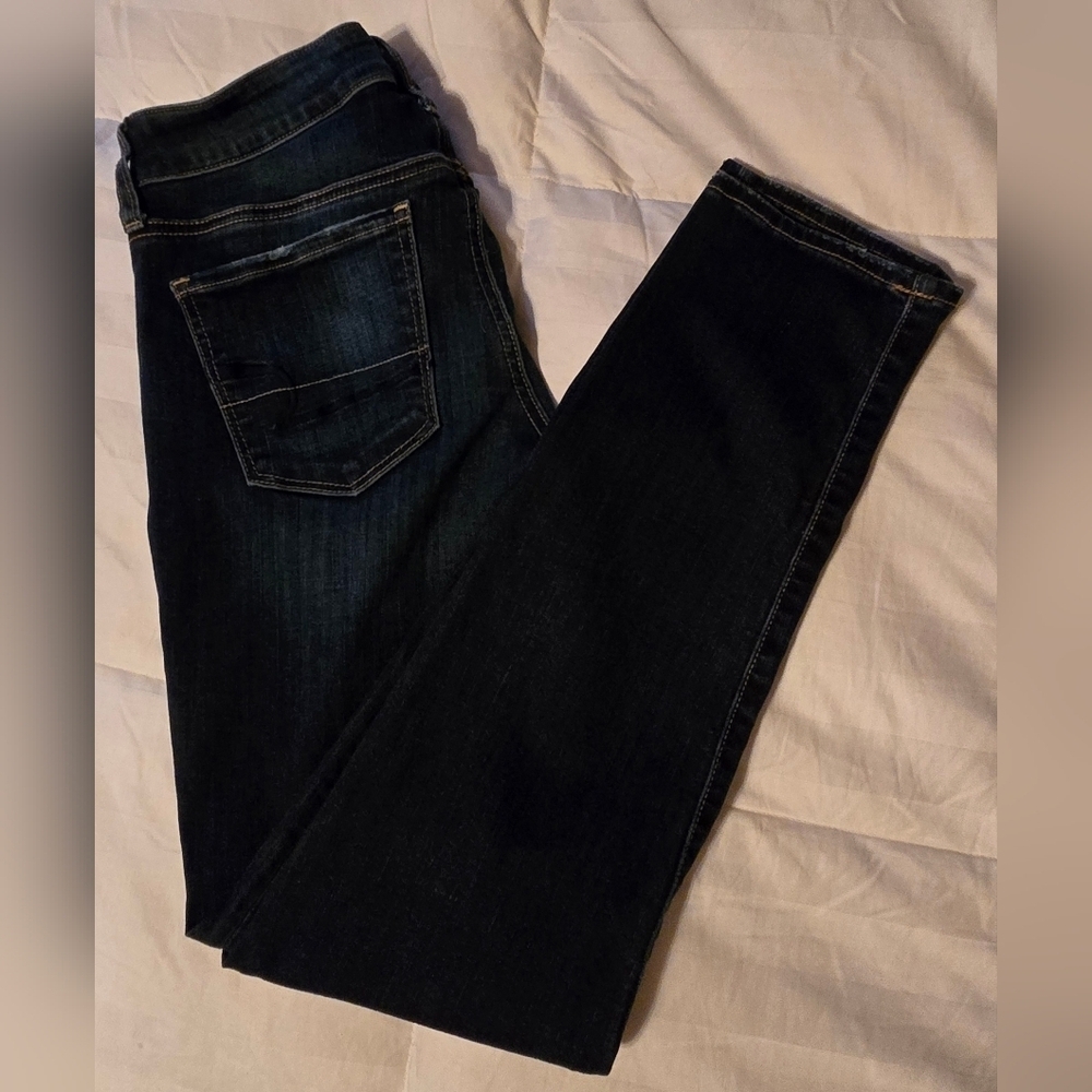 NWOT | American Eagle | Super Stretch Straight Leg Dark Wash Denim Jeans | 4 | - Picture 13 of 15